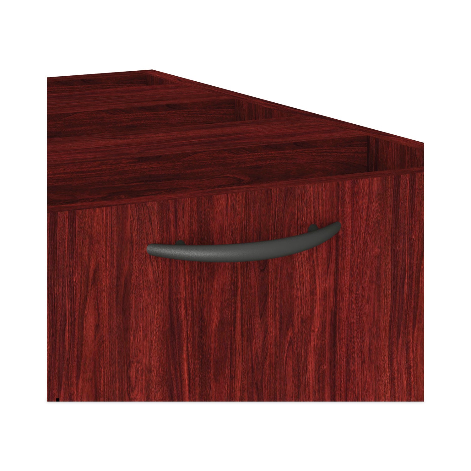 Alera Valencia Series 3-Drawer Full Pedestal File Cabinet - Left/Right Opening, Legal/Letter Size, Mahogany Finish (15.63