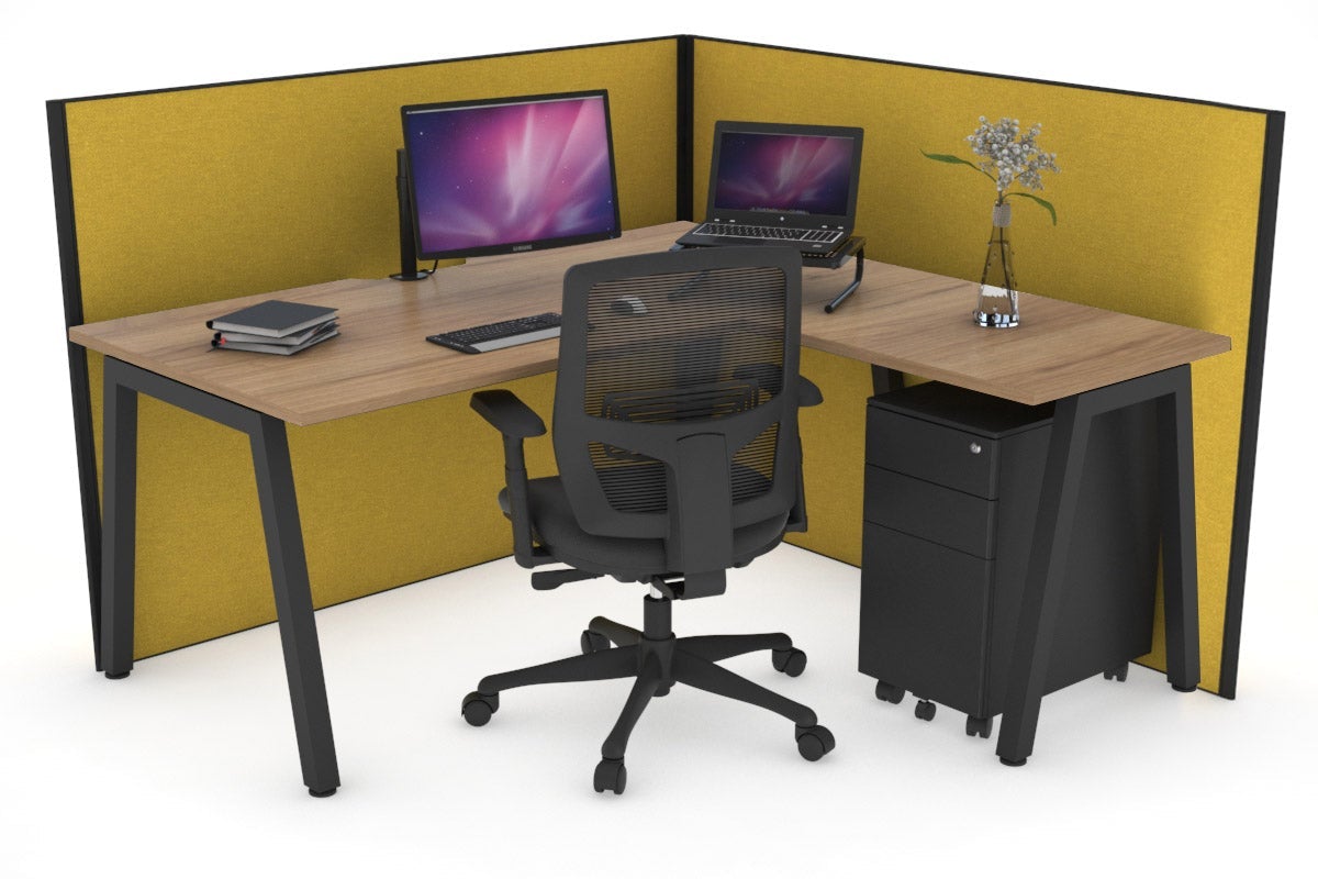 Horizon Quadro A Legs L-Shaped Corner Office Desk - 1800L x 1550W with Cable Management - Perfect for Home Office & Workspace Setup