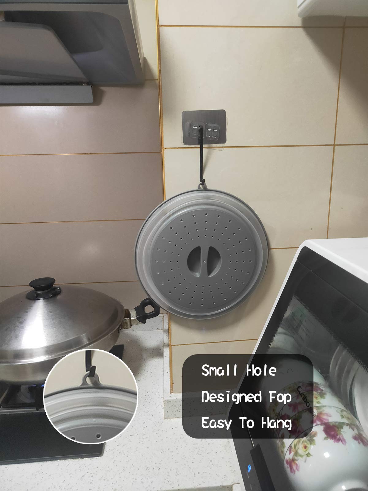 WENWELL Microwave Splatter Cover - 10.5 Inch BPA-Free Silicone & Plastic Splash Guard for Bowls & Plates (2-Pack) | Dishwasher Safe | Perfect for Reheating Food & Preventing Messes in Microwave Cooking