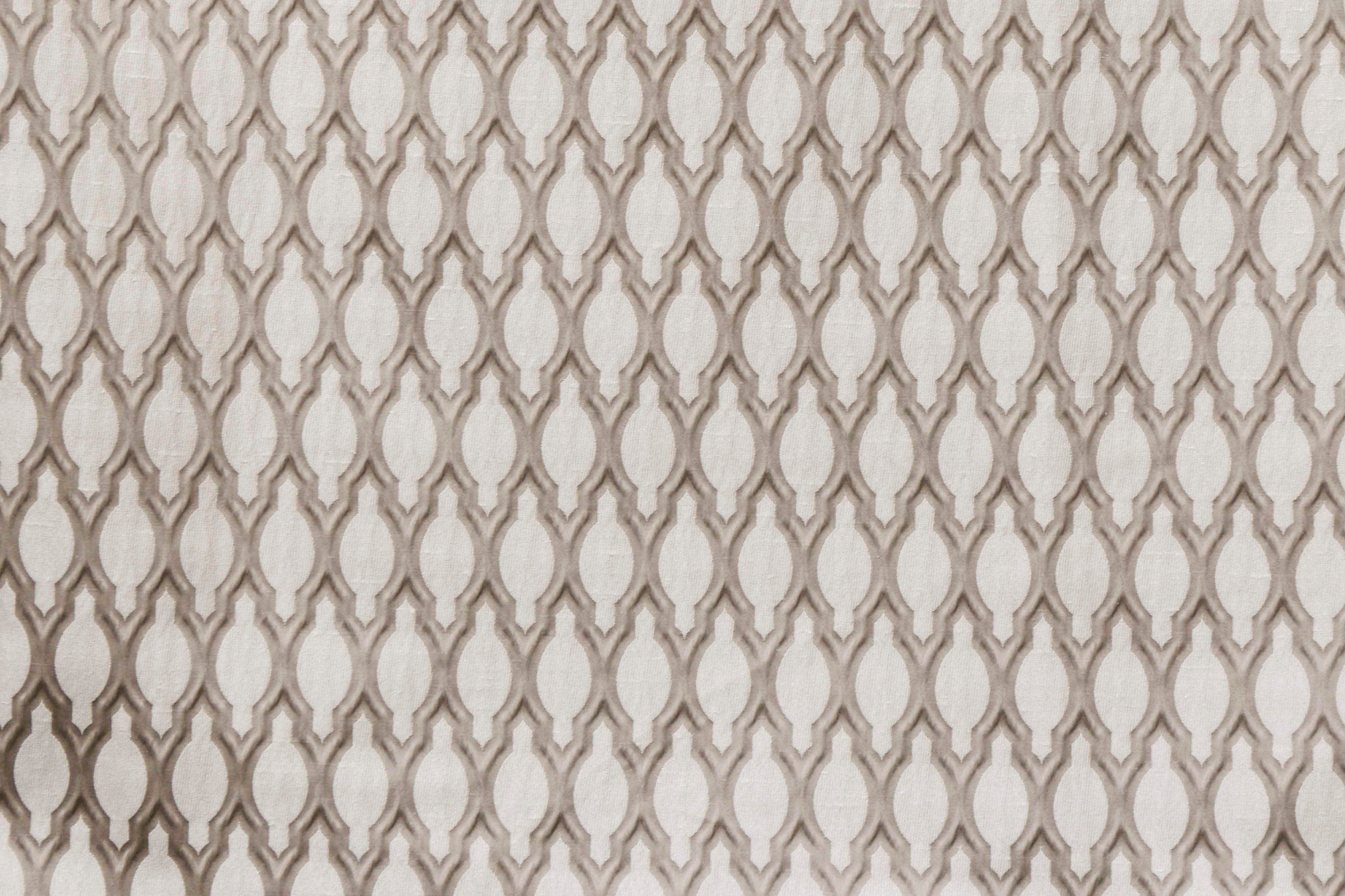 Beige Ogee Jacquard Fabric By The Yard - Premium Upholstery & Drapery Material for Home Decor, DIY Projects, and Sewing Crafts