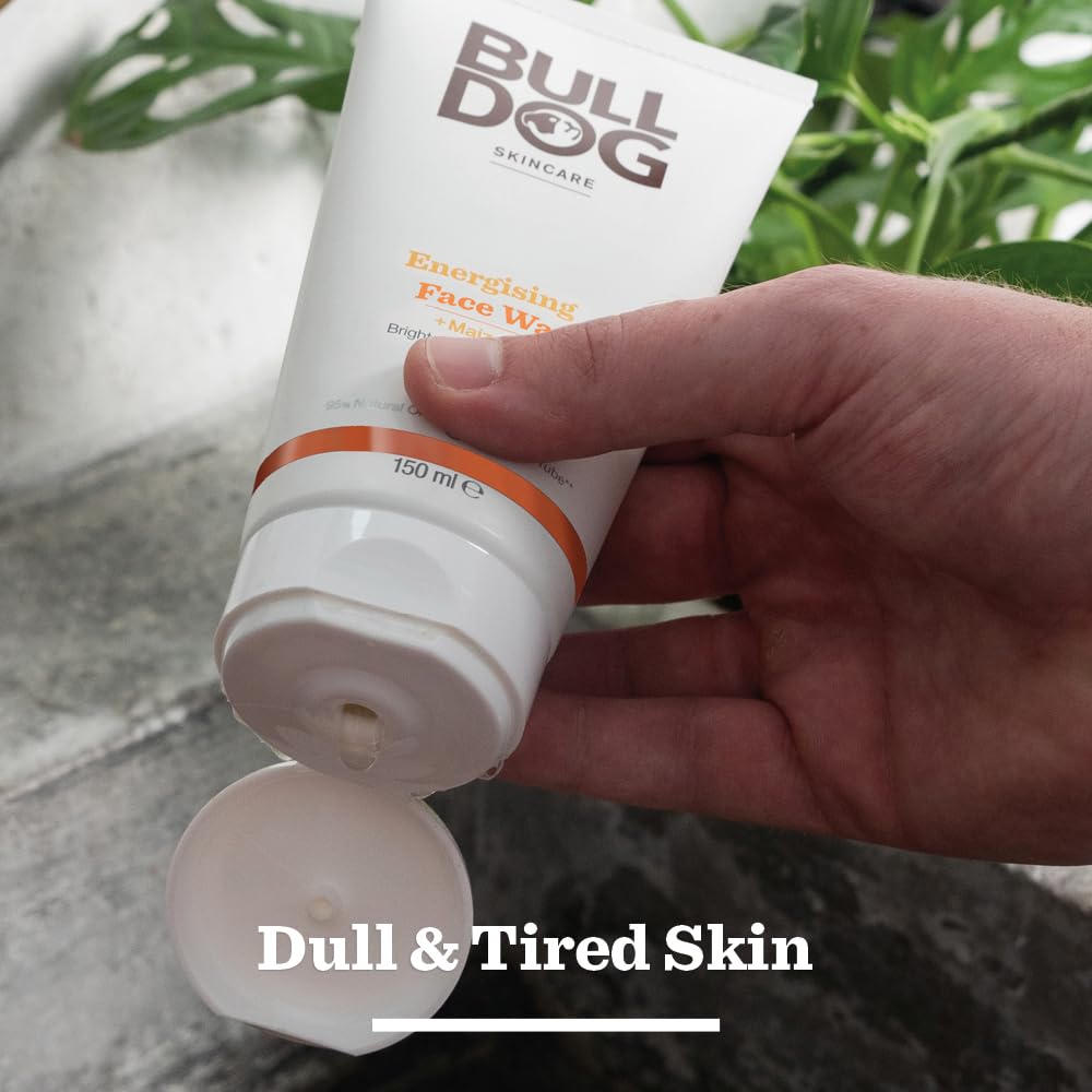 Bulldog Skincare Energizing Face Wash for Men - Revitalizing Facial Cleanser 150ml | Deep Cleansing & Hydrating for Daily Skincare Routine