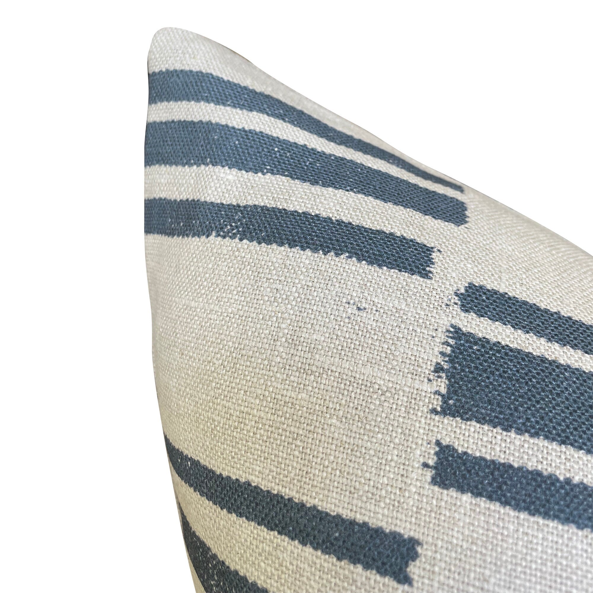 Handwoven Smoked Blue Kilim Pillow Cover - Bohemian Home Decor for Living Room, Bedroom & Sofa