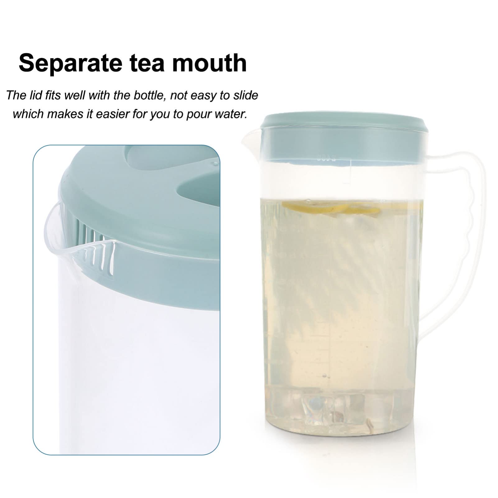 2600ML Large Clear Plastic Pitcher with Lid - Hemoton BPA-Free Water Jug for Mixing Drinks, Juice, Iced Tea & More | Perfect for Parties, BBQs & Home Kitchen Use