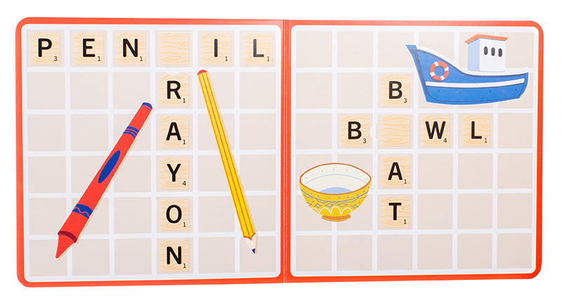 Scrabble First Words - Fun Educational Board Game for Kids & Families - Perfect for Learning English Vocabulary & Spelling at Home or School