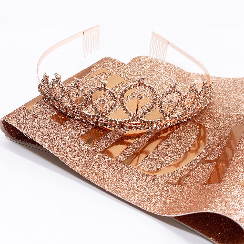 Elegant Birthday Crowns & Tiaras for Women - Glittering Birthday Sash for Queen Celebrations | Perfect for Birthday Parties, Bachelorette Events & Special Occasions