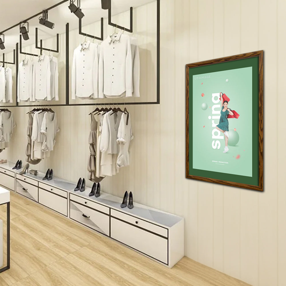 24x36 Designer Wood Snap Frames for Posters - 4 Wide Matboard - Perfect for Home Decor, Office Displays & Art Exhibitions