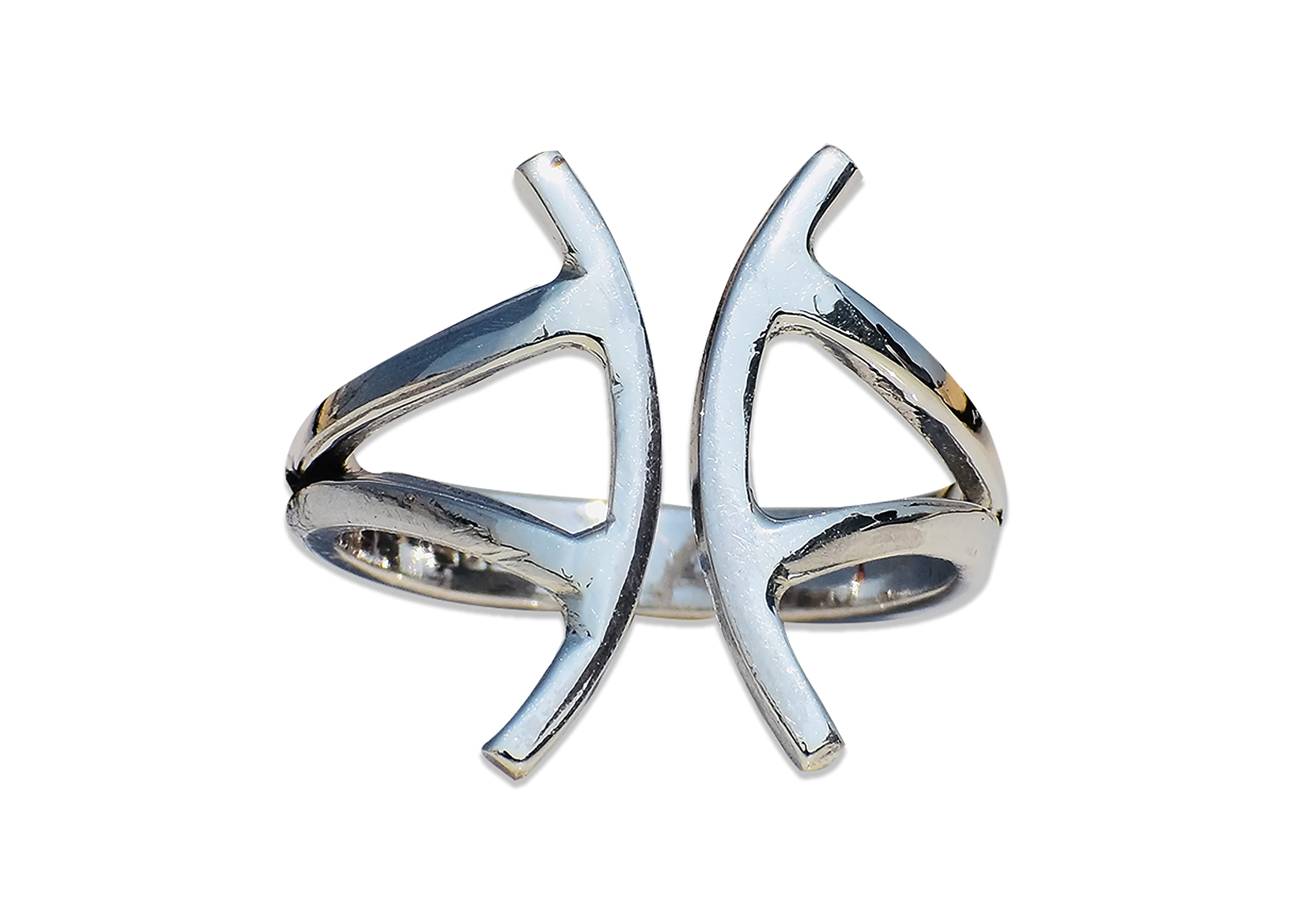 Sterling Silver Bar Ring - Adjustable Open Statement Ring for Women, Modern Unique One of a Kind Jewelry Gift (X 1/2) | Perfect for Parties, Weddings & Everyday Fashion Accessories
