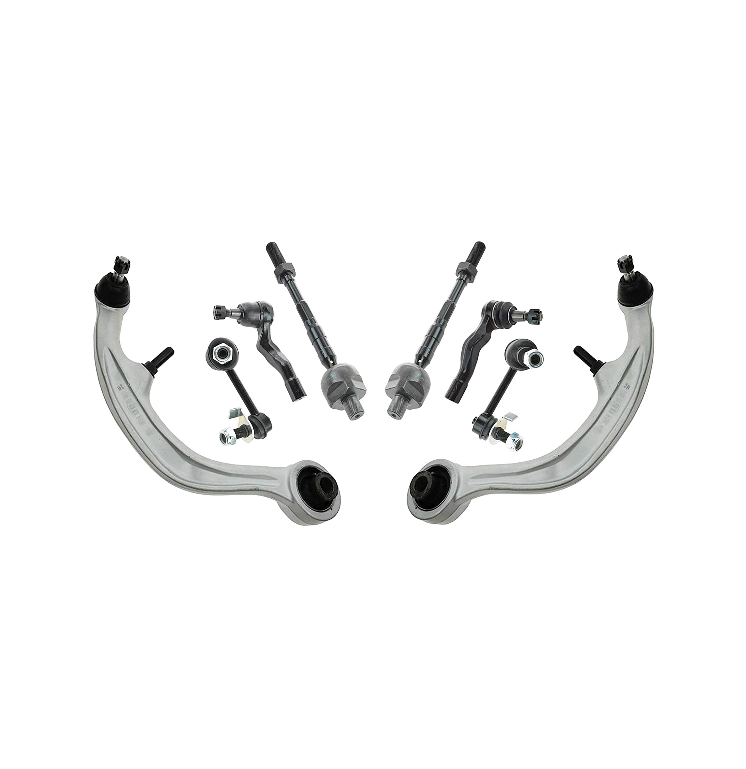 Front Lower Control Arm Rearward + Tie Rod Ends Inner Outer + Sway Bar Links Suspension Kit 8 Pcs - Compatible with INFINITI G35 RWD Coupe & Nissan 350Z All Models - Perfect for Smooth Ride & Enhanced Handling on Roads & Highways