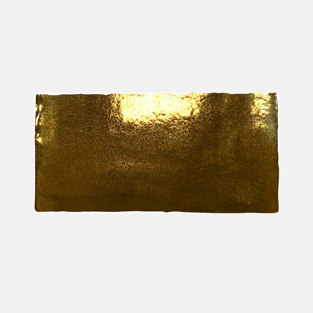 Premium Barcelona Gold 65X130 Glossy Subway Tile - Perfect for Kitchen Backsplash, Bathroom Walls & Modern Interior Design