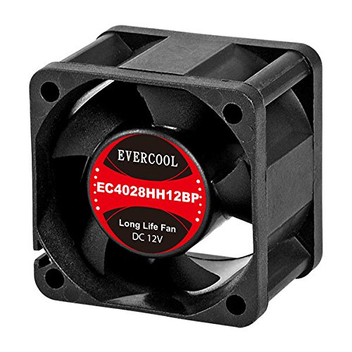 Evercool 12V PWM Cooling Fan 40x28mm - High Performance Black PC Case Fan for Computer, Gaming Rig & Electronics Cooling - Perfect for CPU Coolers, PC Cases & Server Racks
