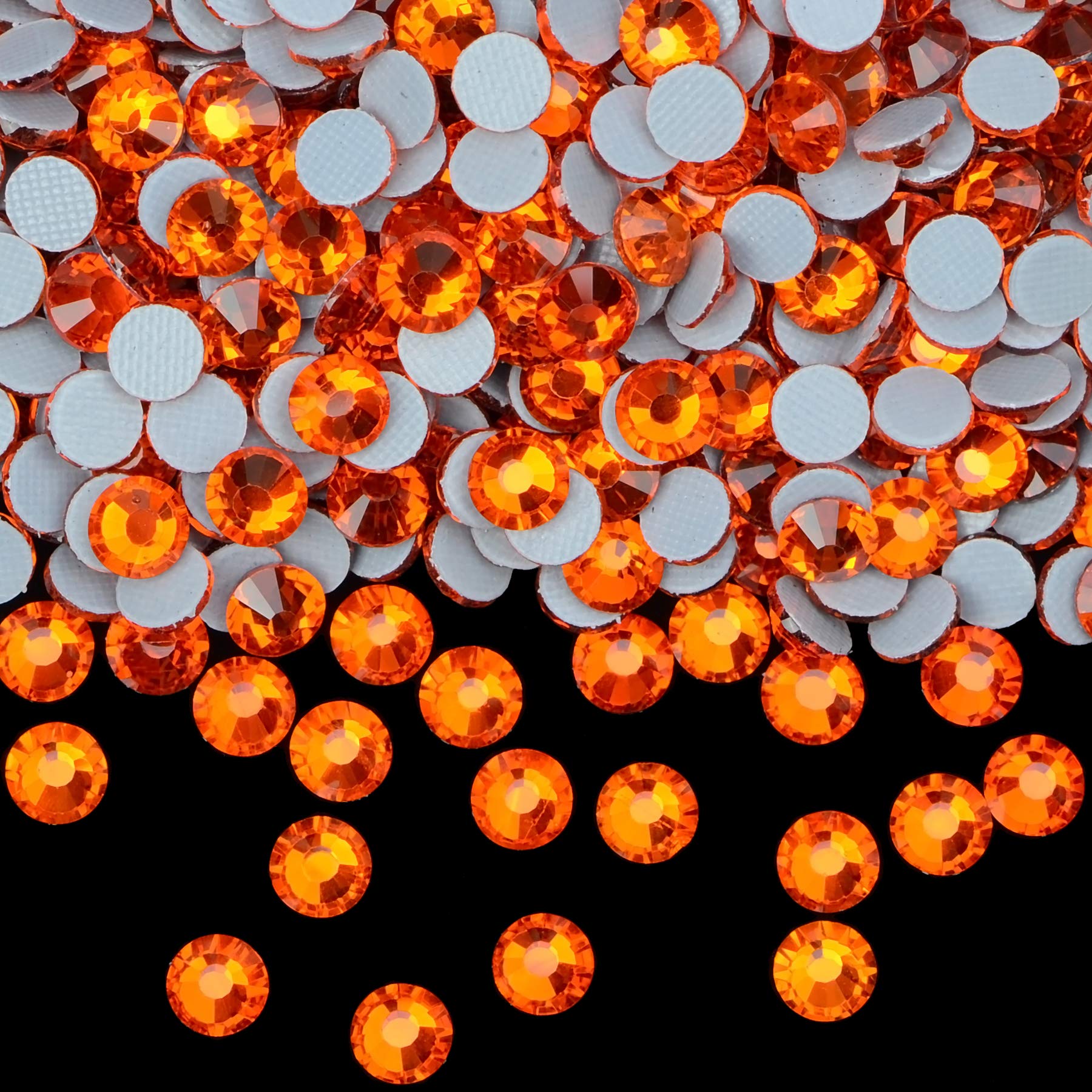 3000 Pcs FYGEM Hot Fix Iron Rhinestones for DIY Jewelry Making - SS10 Orange Rhinestones with Picking Pen - Perfect for Crafting, Bridal Accessories, and Costume Design
