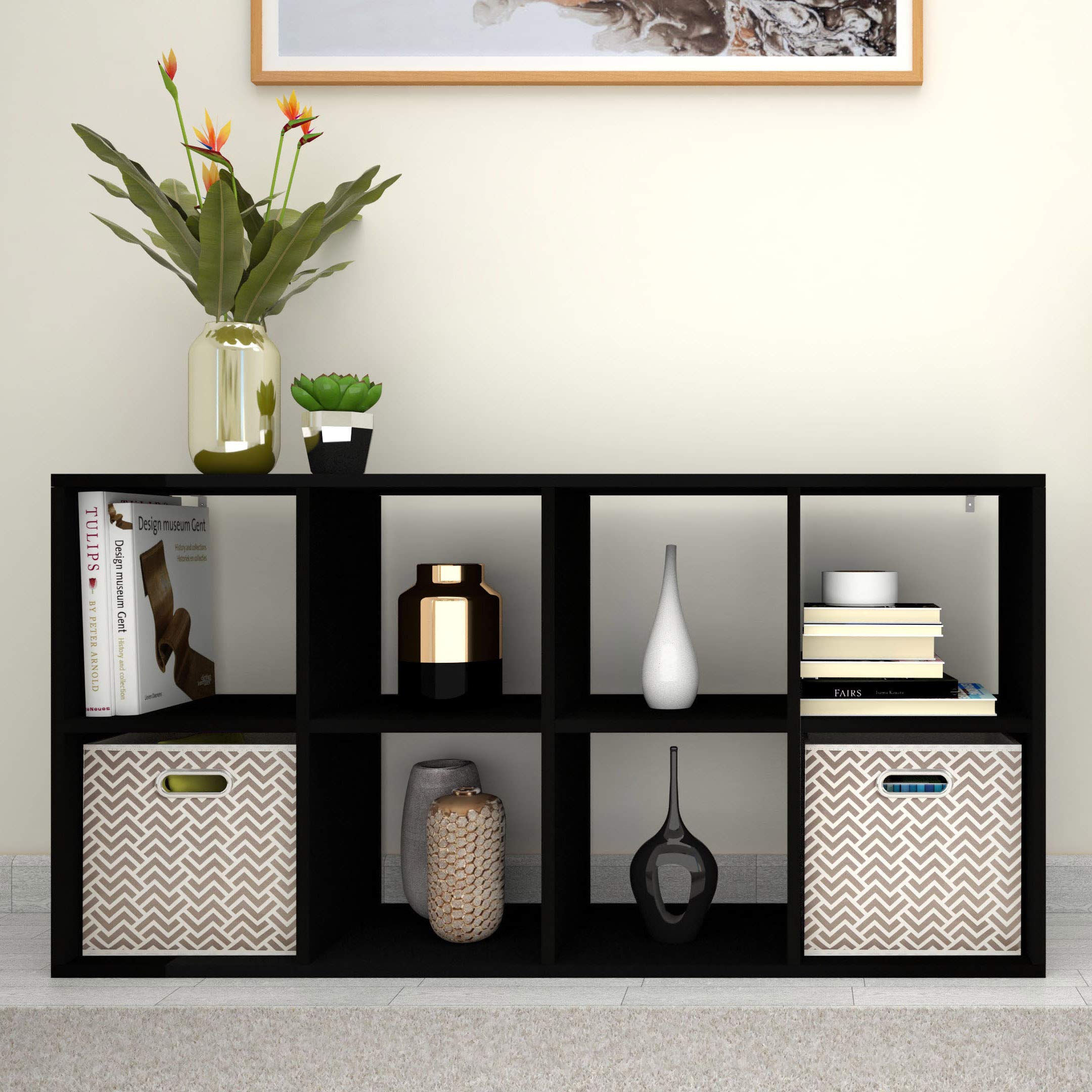 LETMOBEL Cube Organizer - 8-Cube Bookcase Shelf Storage Unit for Home Office, Bedroom & Living Room | DIY Modular Cube Shelf Organizer | Perfect for Books, Toys, Decor & Office Supplies (Black)