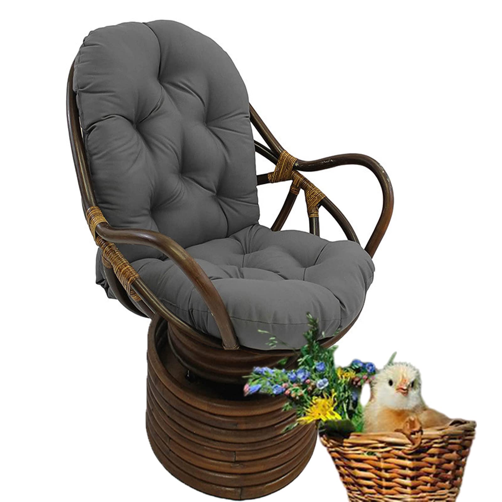 Premium Textured Rattan Swivel Rocker Chair Cushion - 47.24