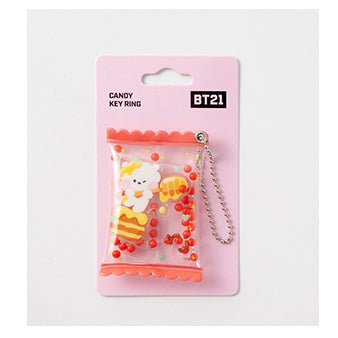 BT21 RJ Candy Keychain - Cute Korean Character Keyring for BTS Fans, Perfect for Backpacks, Purses & Gift Giving