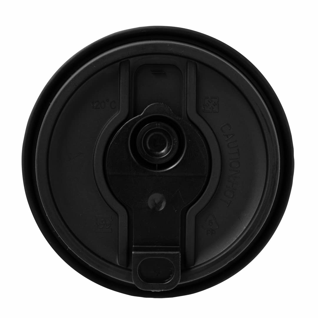 Restpresso Disposable Double Plug Paper Cup Lids for 8, 12, 16 & 20-OZ Coffee Cups - 500 Pack Black Plastic Lids with Straw Slot (Cups Sold Separately) - Perfect for Coffee Shops, Cafes & Takeout Restaurants
