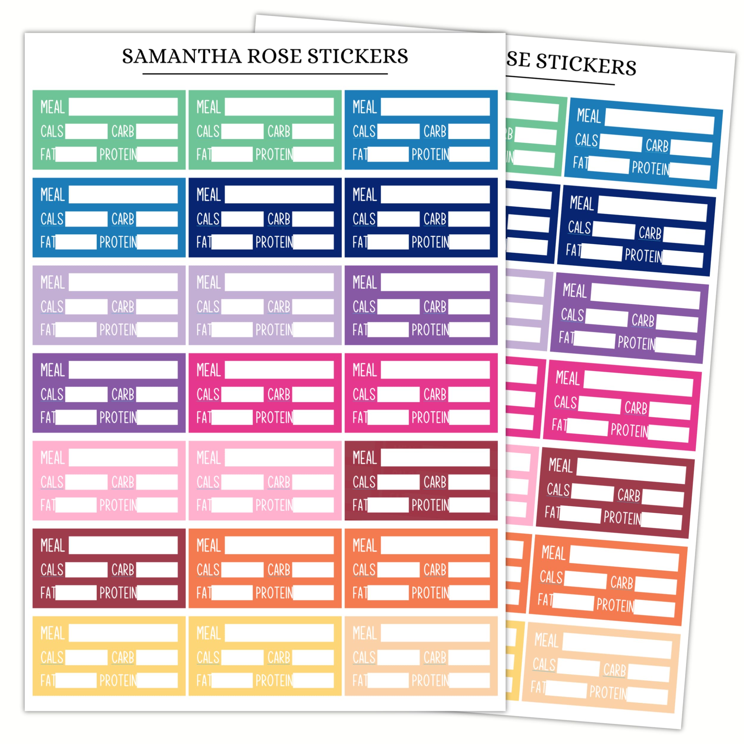 Colorful Meal Macro Tracking Stickers for Health & Nutrition - 1.5