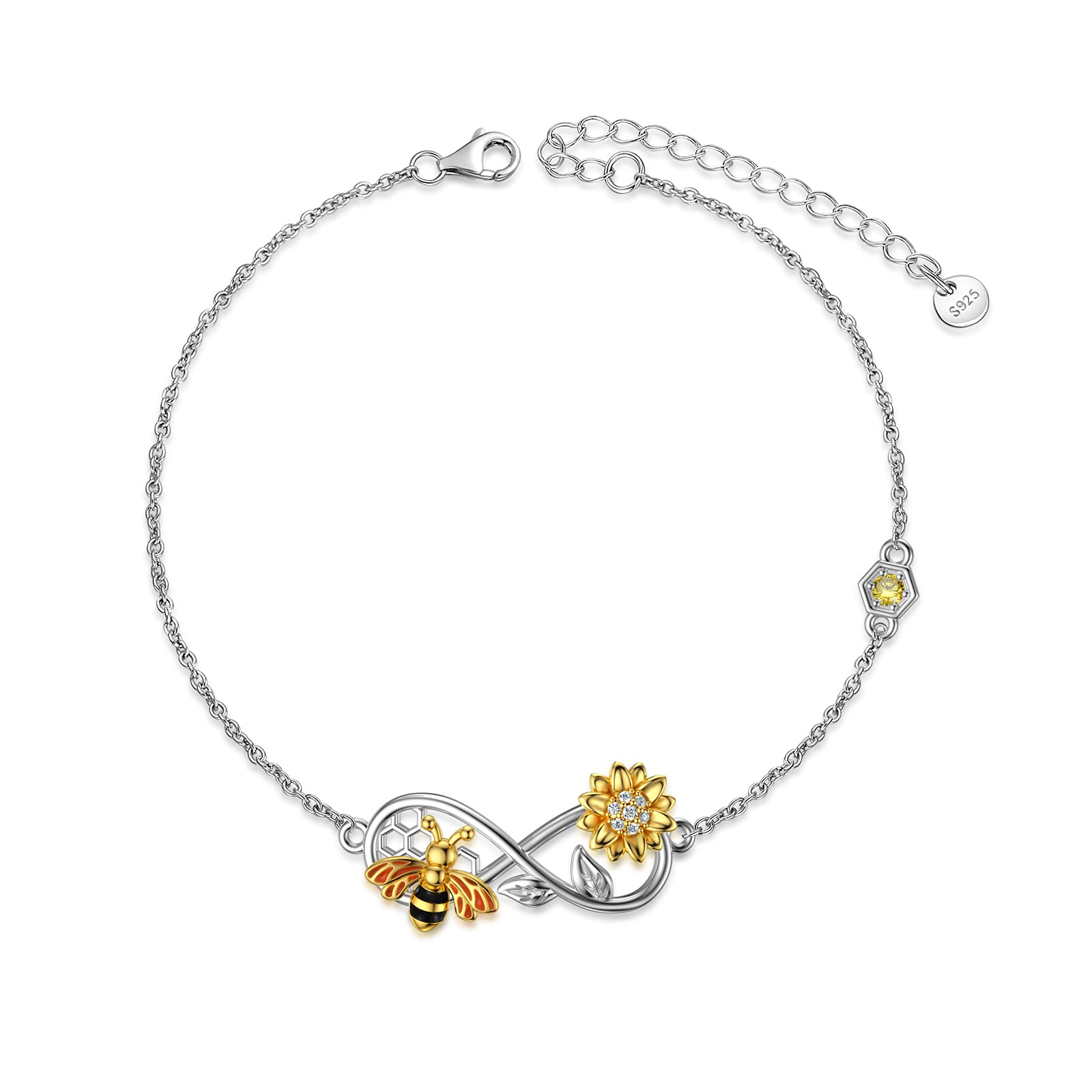 RMREWY 925 Sterling Silver Dragonfly Bracelet & Anklet - Adjustable Beaded Jewelry for Women, Dragonfly Lover Gift, Birthday Present - Perfect for Everyday Wear, Special Occasions & Nature-Inspired Fashion