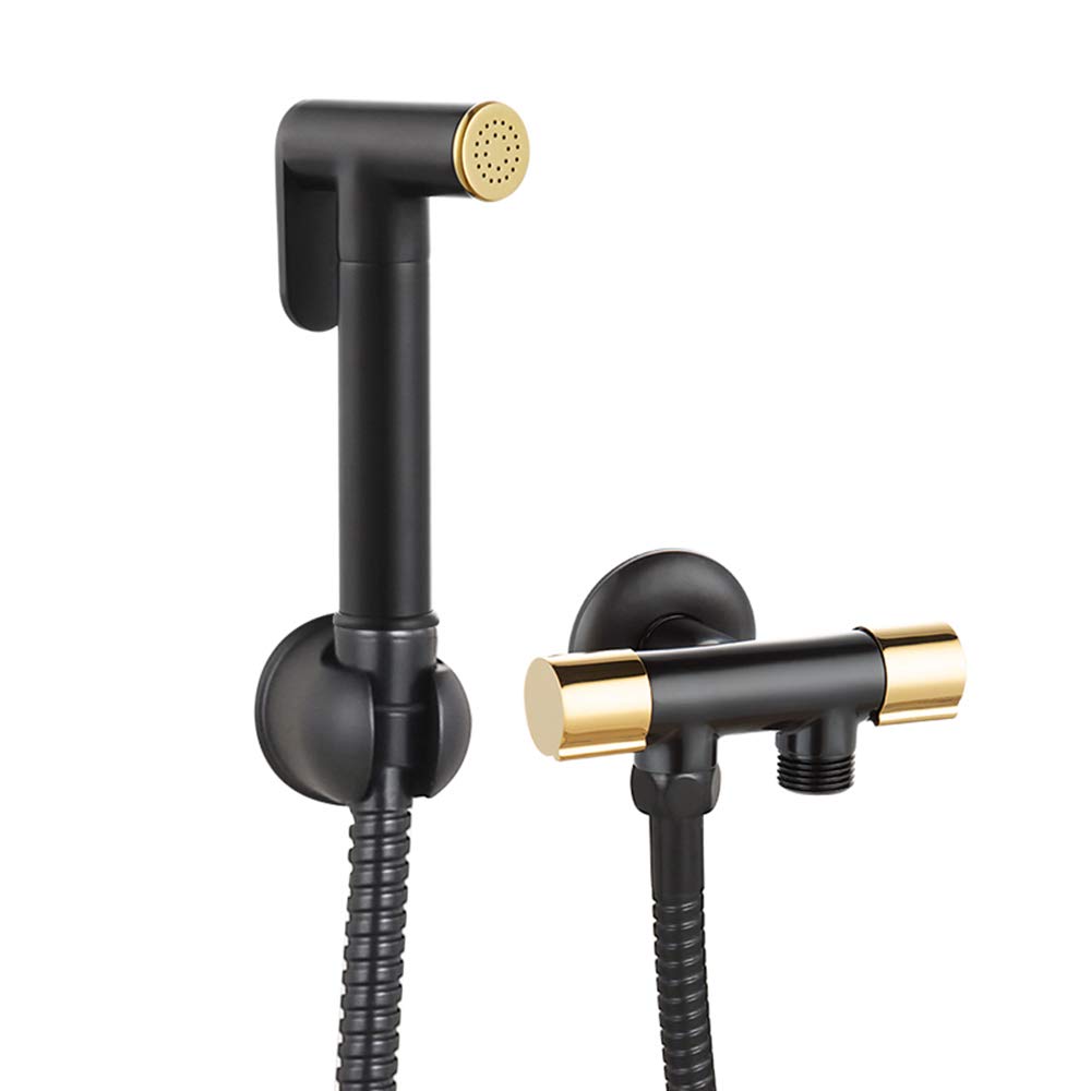Portable Brass Bidet Sprayer Kit - Cold Water Toilet Bidet Sprayer with High Pressure Nozzle for Bathroom & Travel Use