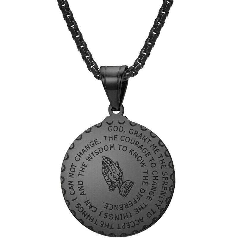Stainless Steel Prayer Hand Pendant Necklace - Religious Jewelry for Men & Women - Perfect for Daily Wear, Gifts & Spiritual Protection