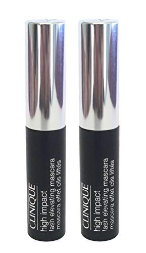 Clinique High Impact Lash Elevating Mascara - 01 Black (2-Pack Travel Size .13oz/4ml Each) | Volumizing & Lengthening for Day & Night Looks