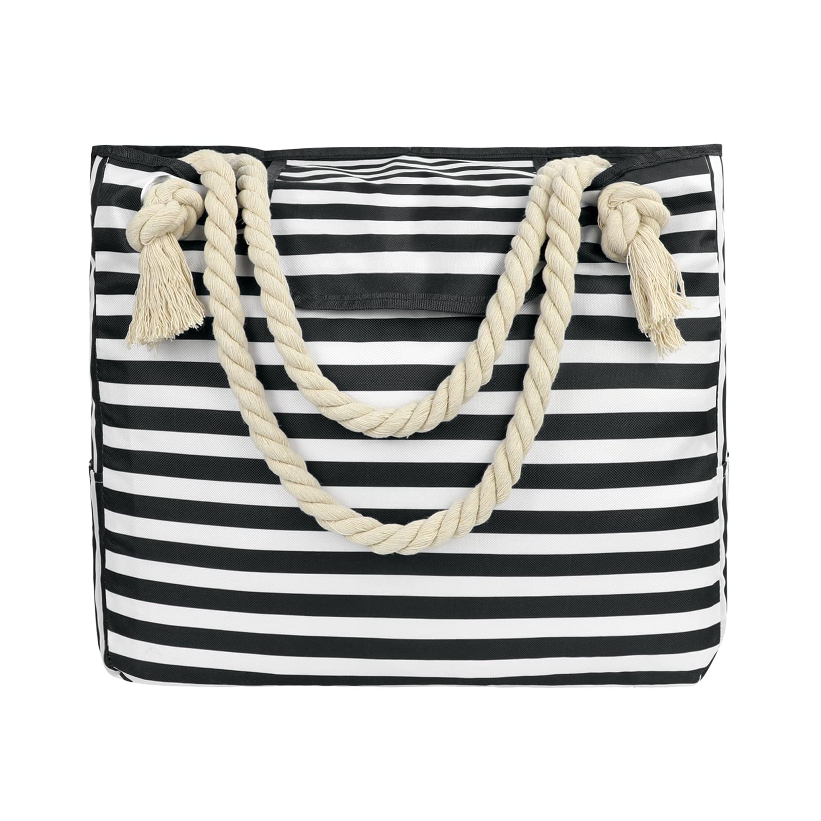 Large Waterproof Beach Bag with Zipper - 9 Pockets Sandproof Tote for Women, Perfect for Pool, Travel & Summer Outings | Durable & Spacious Beach Essentials