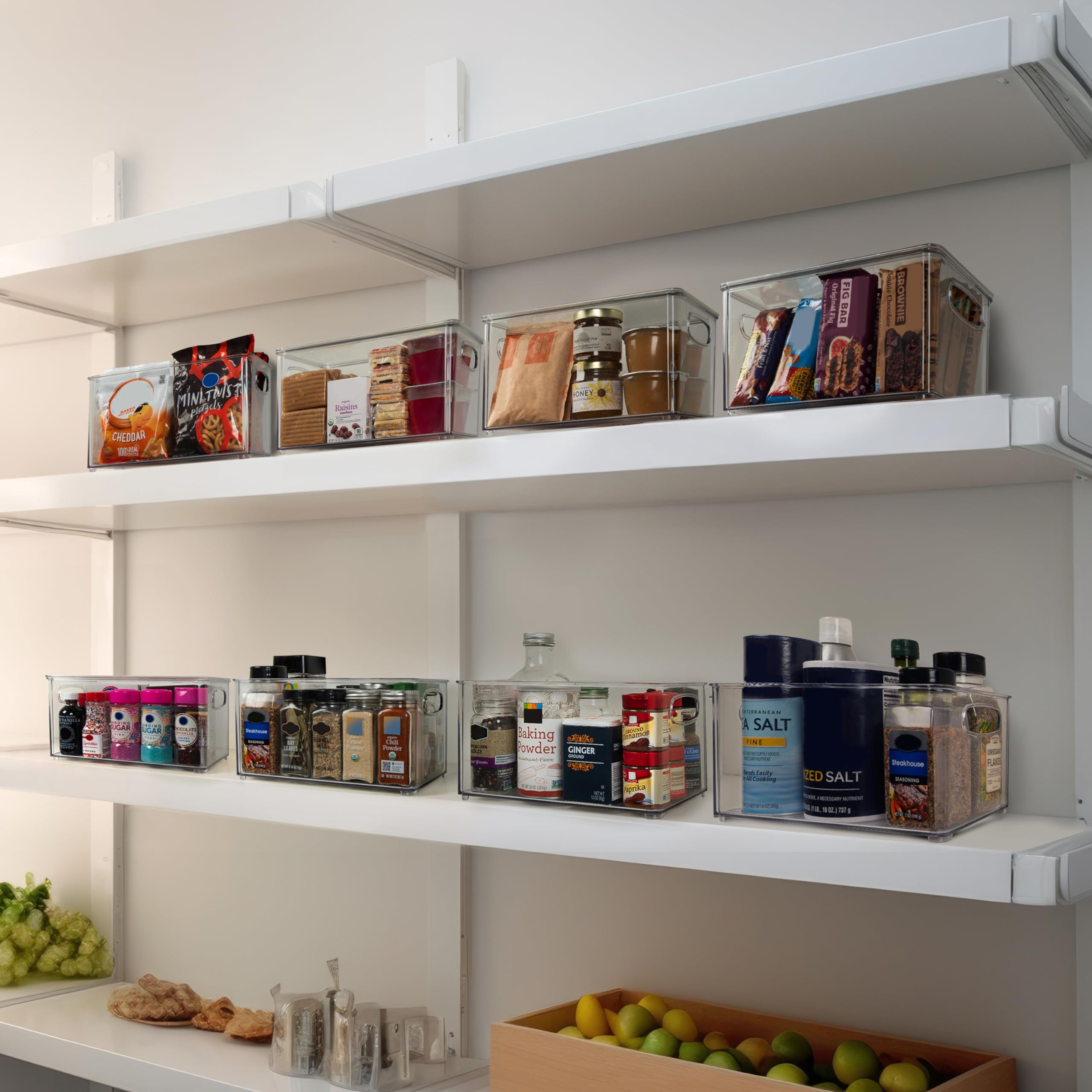 ClearSpace Plastic Pantry Organizers with Lids – Kitchen Storage Bins, Fridge & Refrigerator Organizers, Cabinet Organizers – Ideal for Meal Prep, Snack Storage & Home Organization