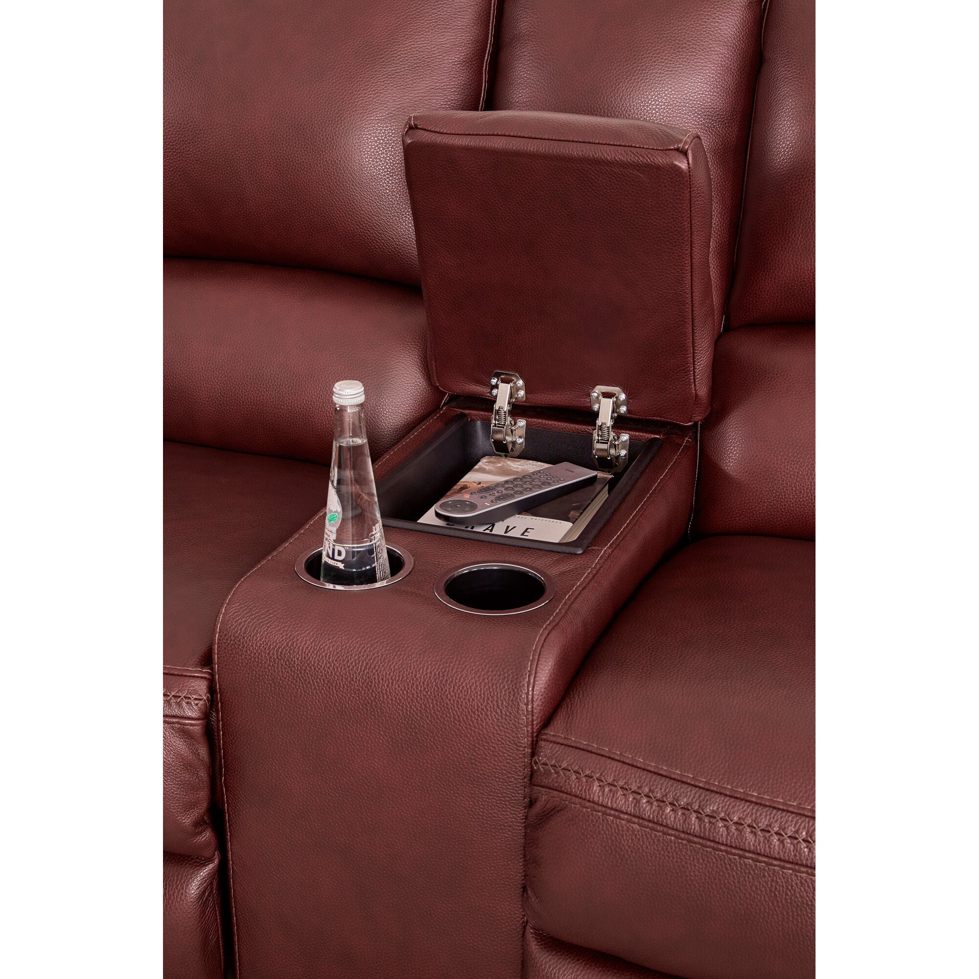 Alessandro Power Reclining Loveseat with Console - Modern Recliner Sofa for Living Room, Home Theater & Relaxation