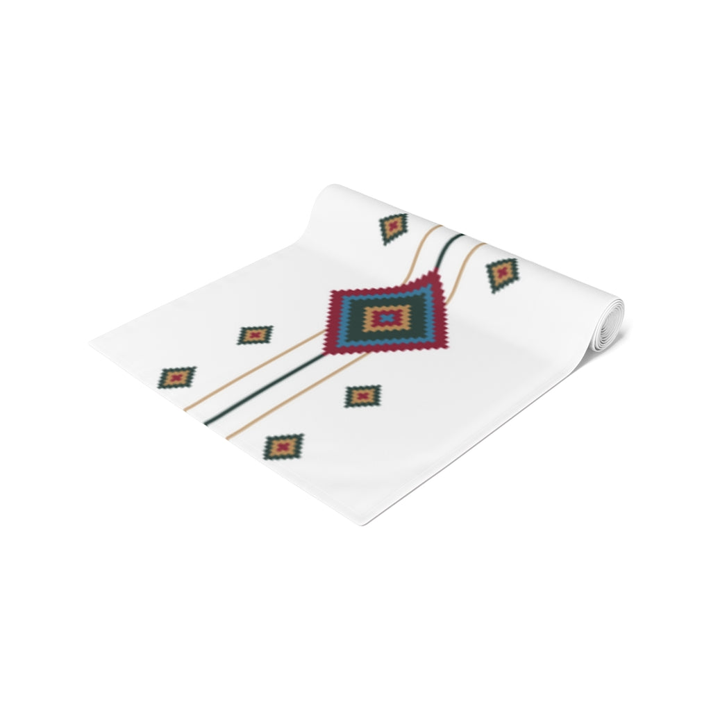 White Diamond Southwestern Table Runner - Cotton or Polyester Kitchen Table Linens for Dining Room Decor & Holiday Entertaining
