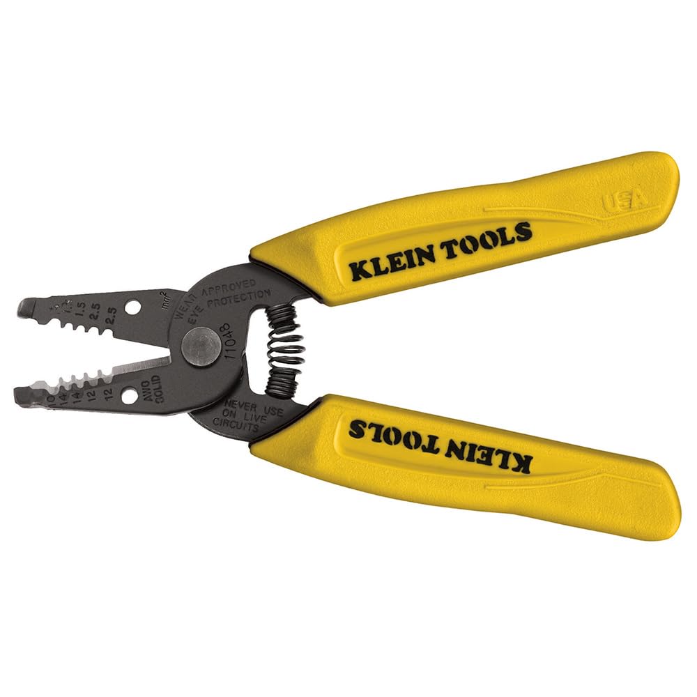 Klein Tools 11048 Wire Stripper Cutter - Solid Wire, USA Made - for Electricians & DIY