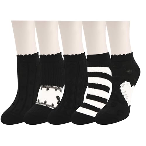 5 Pack-black Heart Bow