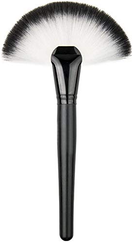 Professional Foundation Brush & Slim Fan Brush Set - Blue Makeup Blush Brushes for Flawless Liquid & Powder Application | Perfect for Contouring, Highlighting & Blending Makeup