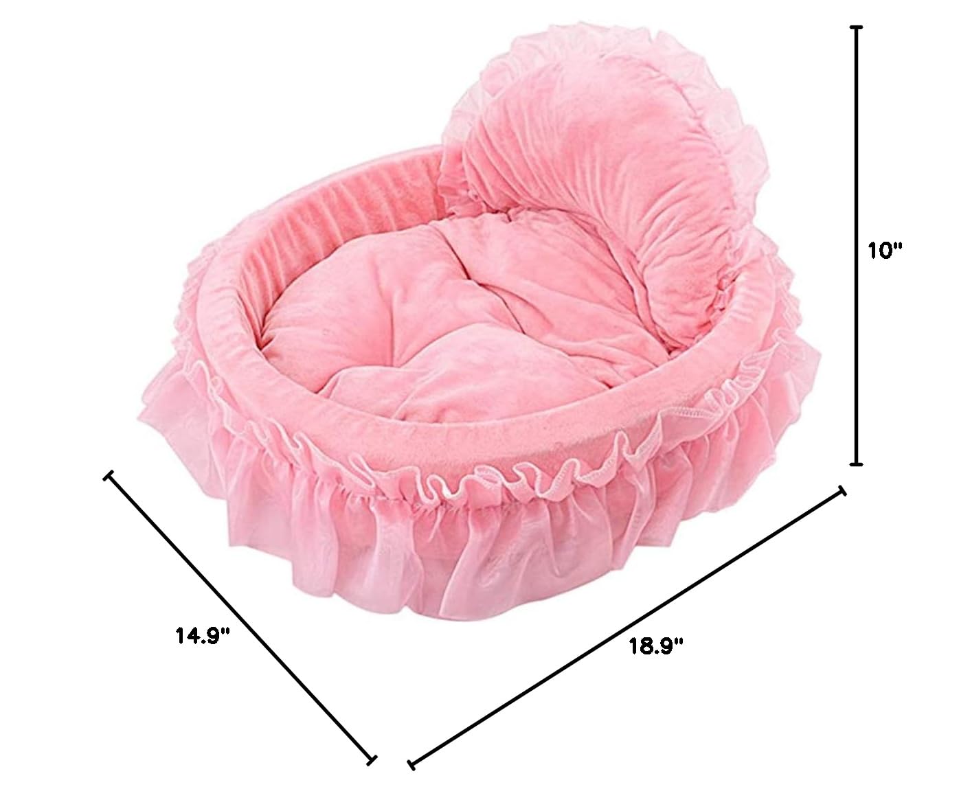 Wyhweilong Lovely Princess Pet Bed - Soft & Cozy Cat Dog Bed for Small Pets (Size: 40x45cm, Pink) - Perfect for Indoor Sleeping, Lounging & Pet Crate Comfort