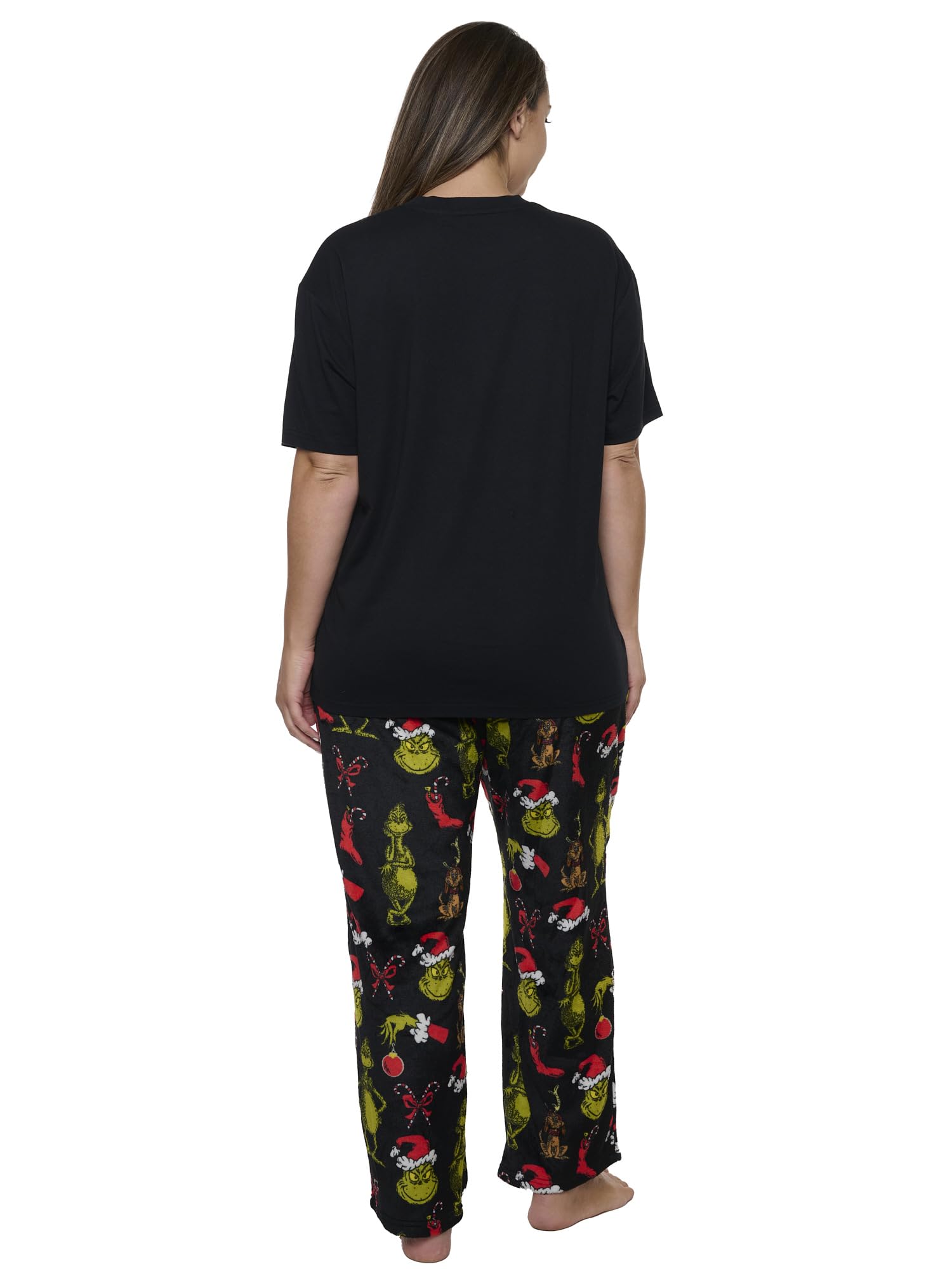 Women's Christmas Dr. Seuss Pajama Set - Cozy Minky Plush Pants & T-Shirt - Holiday Sleepwear for Festive Nights & Gift Giving