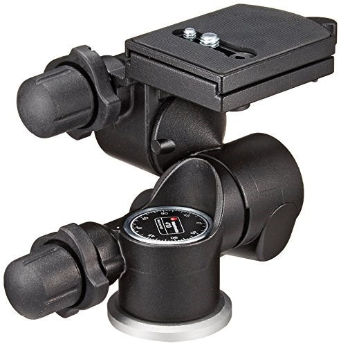 Manfrotto 410 3-Way Geared Pan and Tilt Tripod Head with 410PL Quick Release Plate - Professional Camera Mount for DSLR, Video & Photography - Perfect for Studio, Landscape & Architectural Shooting