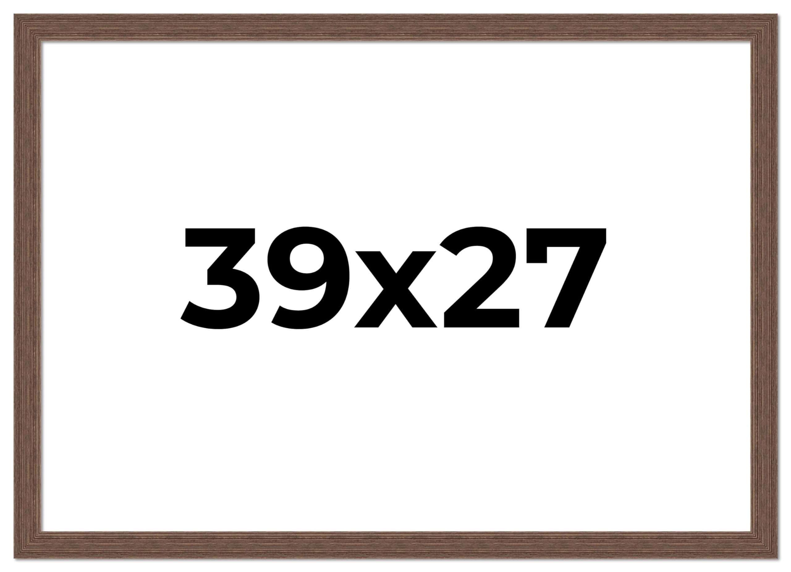 39x27 Brown Distressed Barnwood Picture Frame - Rustic Farmhouse Photo Frame with UV Acrylic Shatter Guard & Acid-Free Backing | Perfect for Wall Decor, Living Room, Bedroom, and Office Display