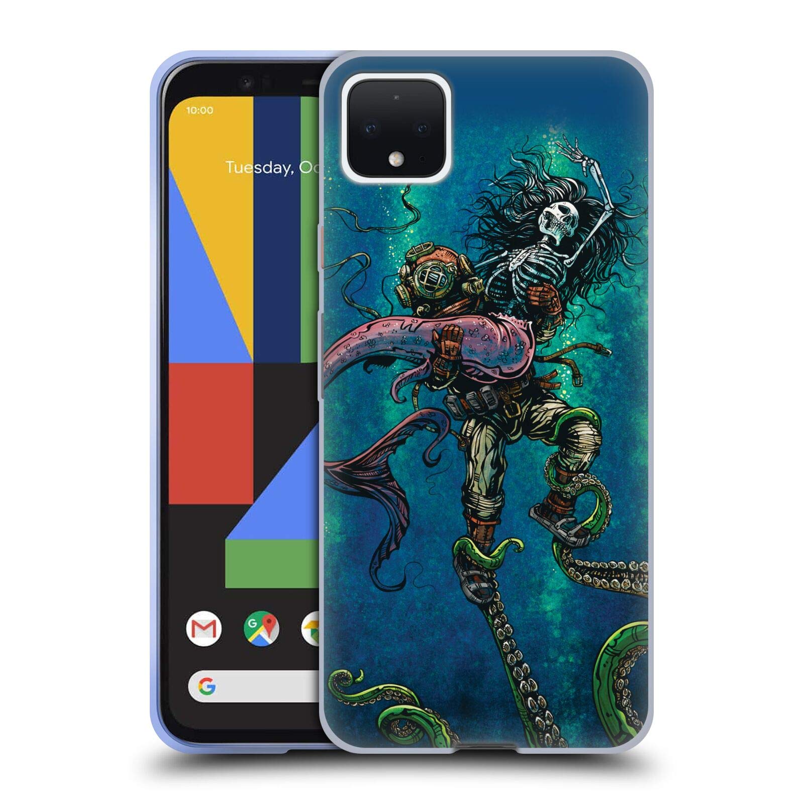 David Lozeau Diver Mermaid Gel Case for Google Pixel 4 XL - Colorful Protective Cover for Daily Use
