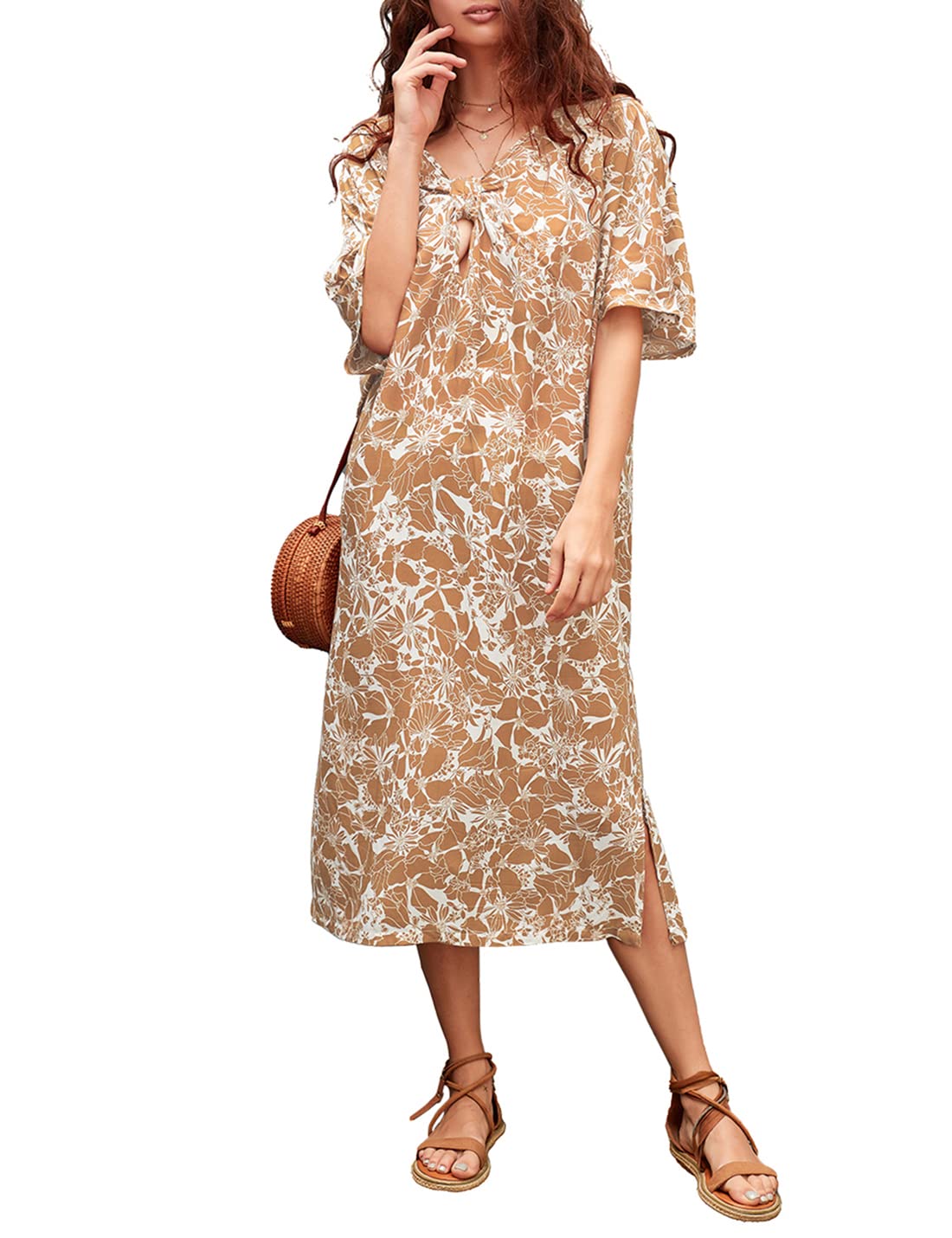 AILUNSNIKA Women's Beach Cover Up - Long Turkish Kaftan Dress for Swimwear, Bikini, Pool & Vacation | Lightweight Summer Beachwear for Resort, Cruise & Tropical Getaways