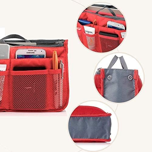 TERXA Makeup Bag Organizer – Travel Cosmetic Case with Multi-Pocket Design & Double Zipper | Waterproof Handbag Insert for Women | Perfect for Travel, Gym, and Daily Use (Multicolor, Pack of 1)