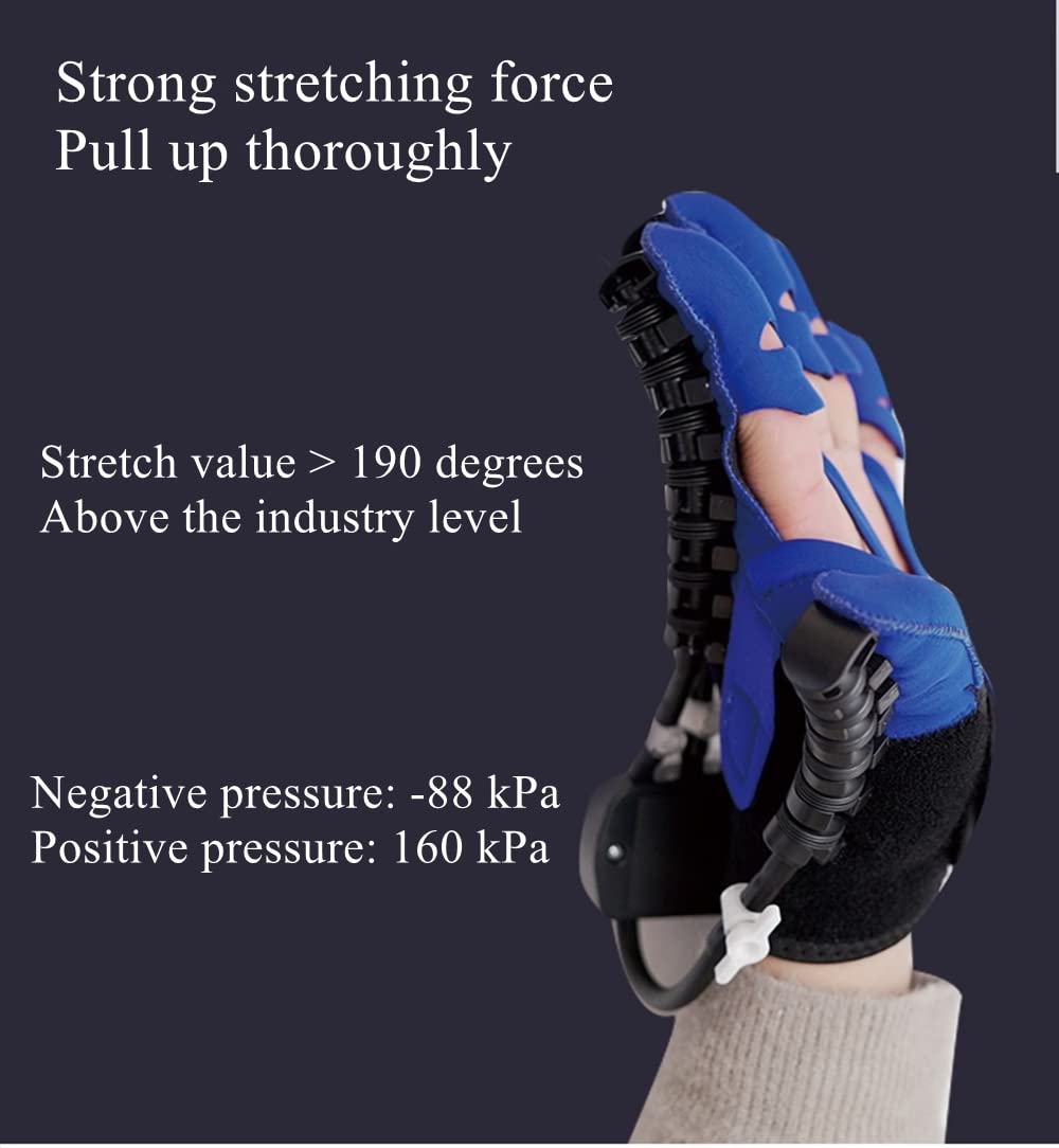 Rehabilitation Robot Glove for Hand Therapy - Finger Exercise Equipment for Stroke, Hemiplegia, Paralysis & Arthritis Recovery - Blue - Ideal for Physical Therapy & Home Use