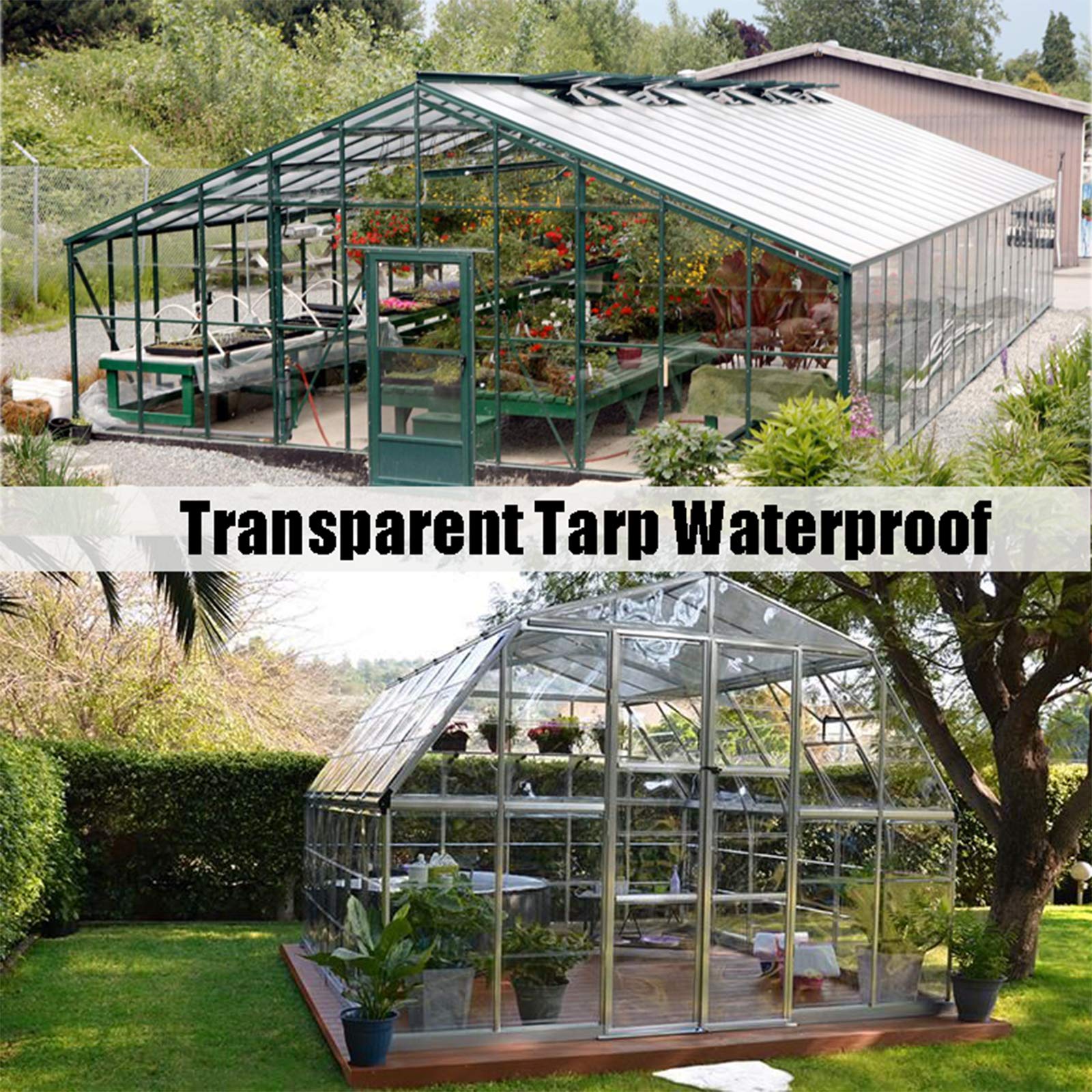 **16x16Ft Clear Heavy Duty Waterproof Tarpaulin Cover with Grommets - UV Resistant, Windproof Transparent Tarp for Patio, Outdoor Furniture, Boat, RV, and Camping Protection**