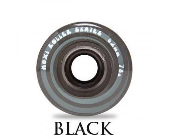 Premium Moxi Gummy Wheels 78a Durometer 4-Pack - Black Skate Wheels for Smooth Outdoor & Indoor Skating - Perfect for Roller Derby, Rink Skating & Street Performance