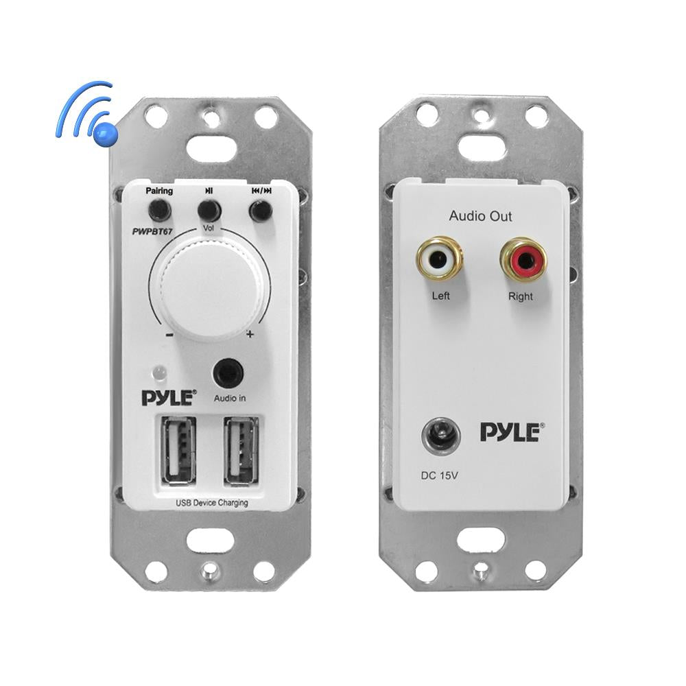 In-Wall Bluetooth Amplifier with Wall Plate - Wireless Audio Receiver for Home Theater & Multi-Room Music System - Perfect for Living Room, Bedroom & Office