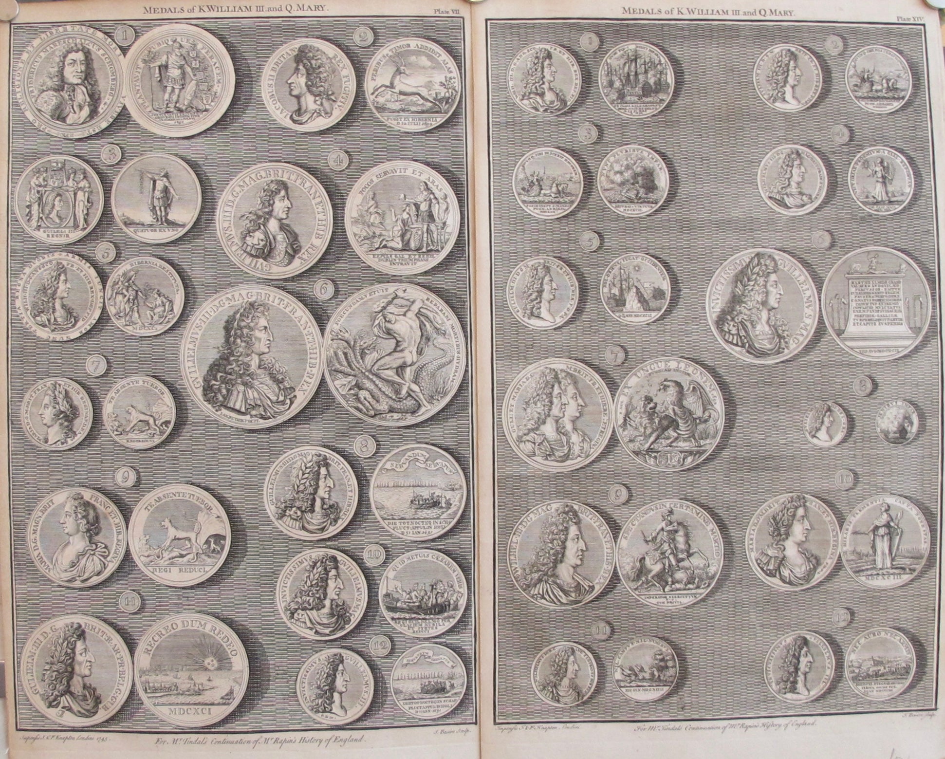 1745 Sheet of British Regal Medals - King William III & Queen Mary Collectible Coin Set (2-Piece) | Perfect for History Buffs, Coin Collectors & Royal Memorabilia Enthusiasts