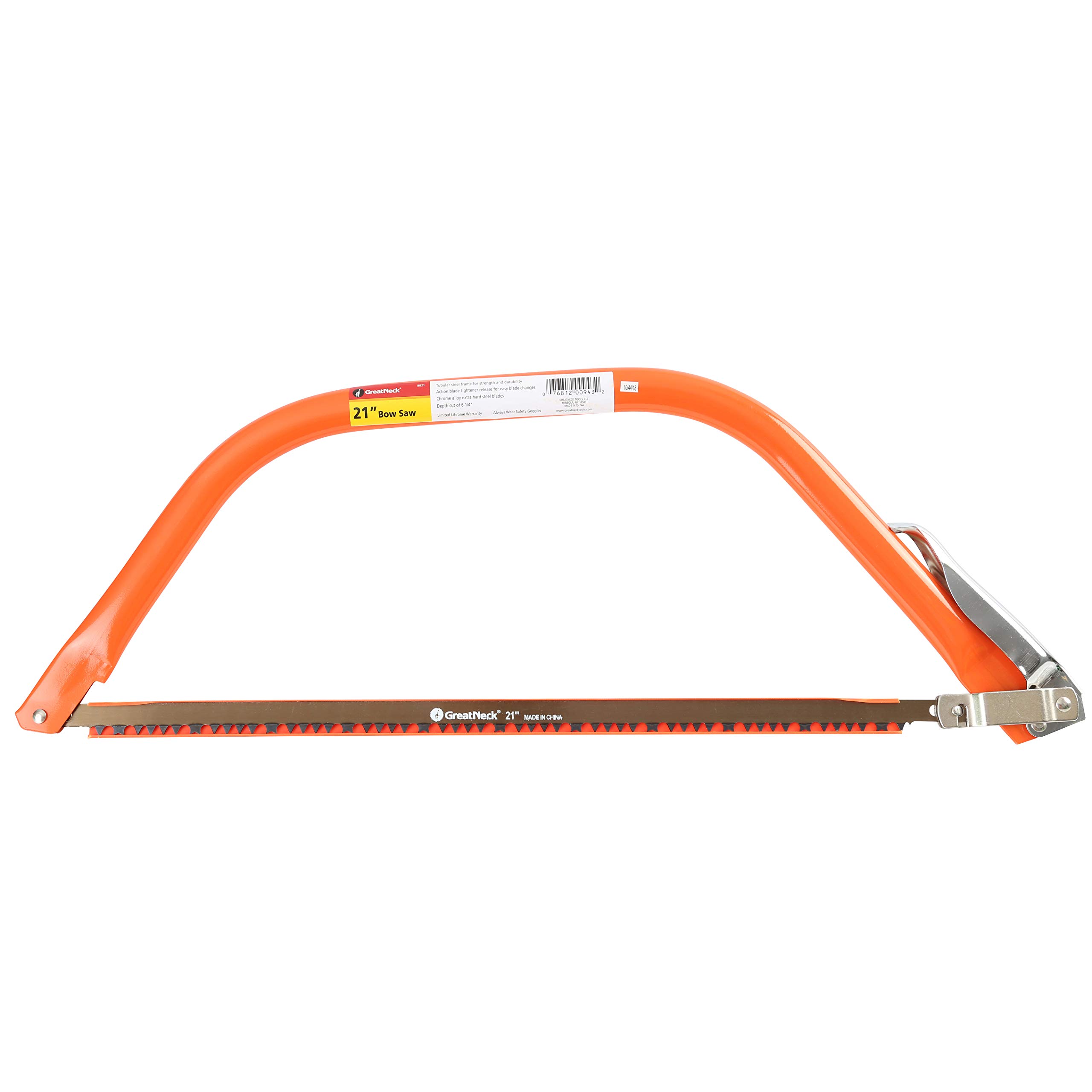 GreatNeck BB21 21-Inch Bow Saw with Replaceable Blade - Heavy Duty Camping Saw for Wood Cutting, Pruning & Outdoor Survival | Perfect for Camping, Hiking, Backpacking & DIY Projects