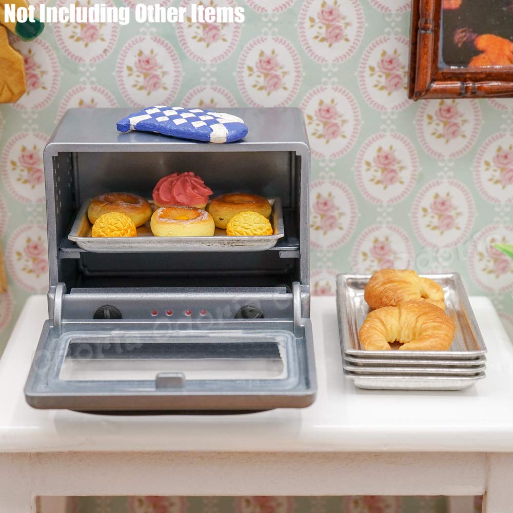 Odoria 1/12 Scale Miniature Baking Pans Set - 5Pcs Dollhouse Kitchen Accessories for DIY Crafts & Tiny Food Display