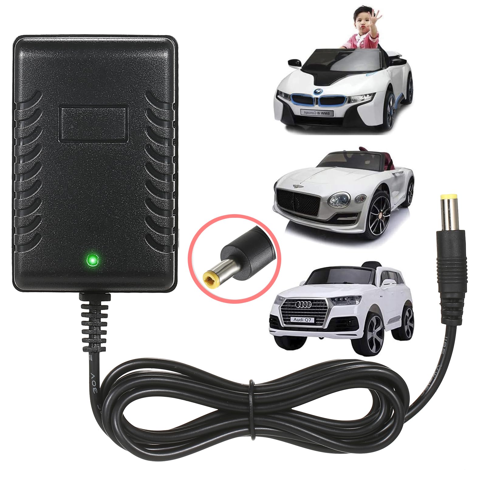 6V Universal Kids Ride On Car Charger - 6 Volt Battery Charger for Best Choice Products, Wrangler SUV, ATV, Kid Trax & Dynacraft Electric Toy Cars | Power Supply for Children's Electric Vehicles (Perfect for Indoor/Outdoor Playtime & Birthday Gifts)
