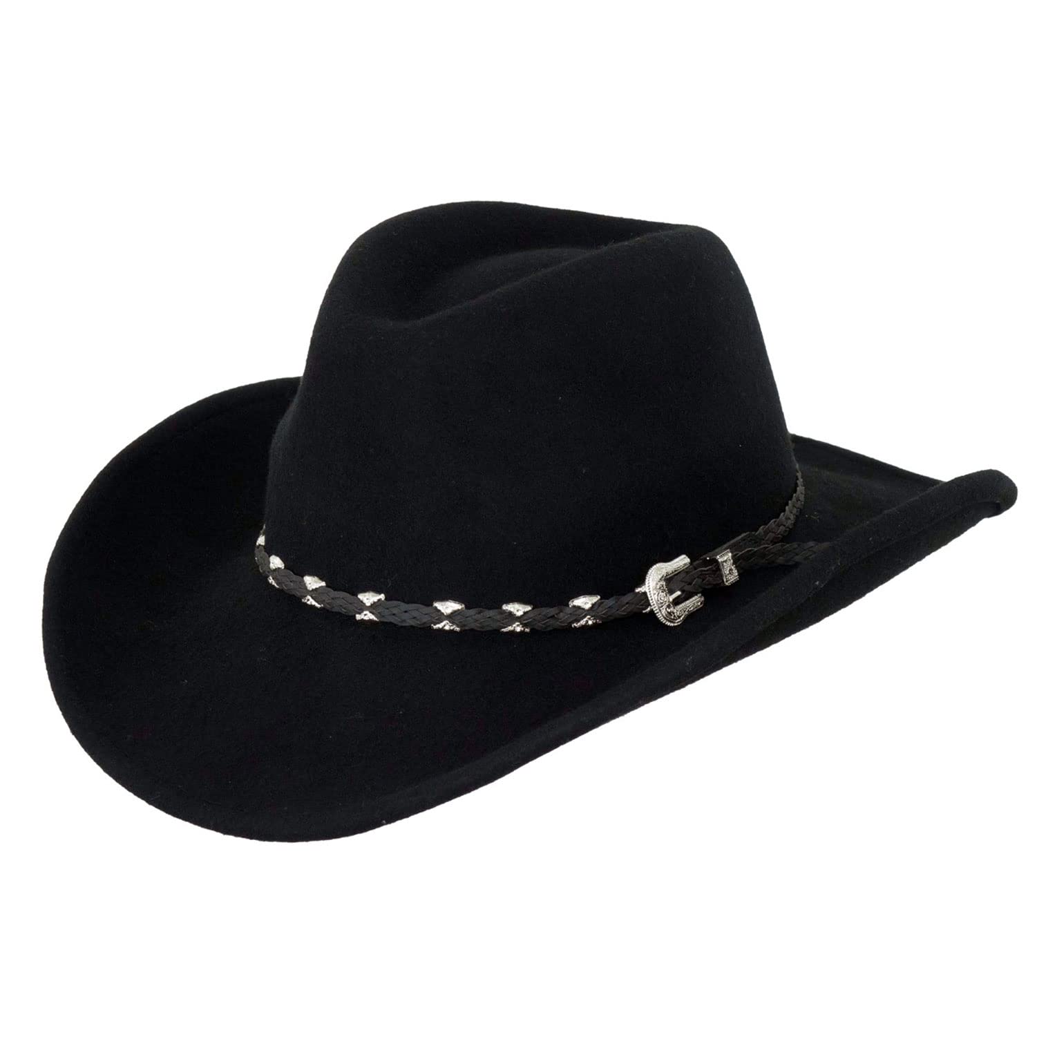 Outback Trading Company Men's Wallaby Durable Wool Western Cowboy Hat with Wire Brim & Buckle Hatband - Perfect for Rodeo, Ranch Work & Outdoor Adventures