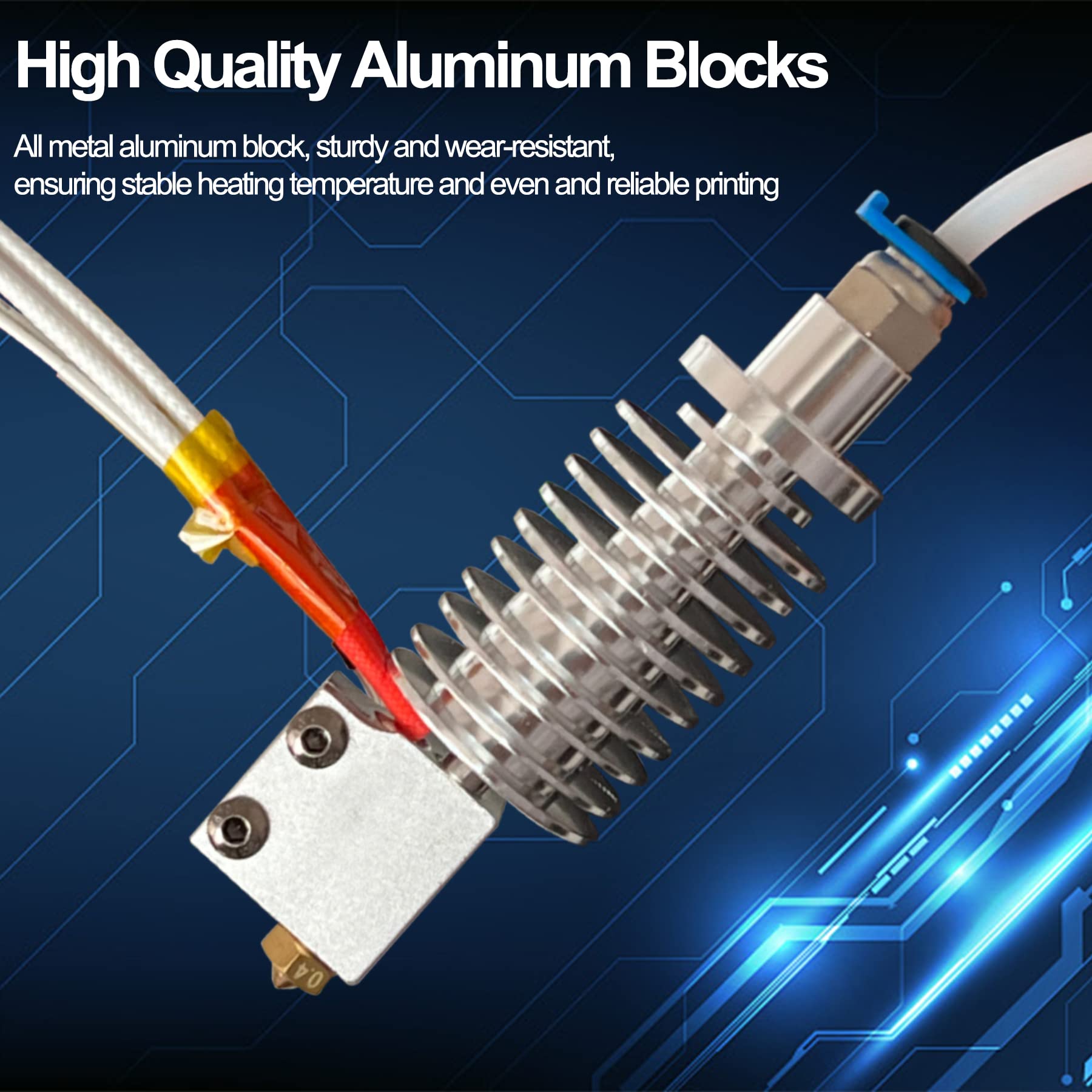 Premium 3D Printer Extruder Hotend Kit for Anycubic Kobra Max - Assembled Print Head with 5PCS 0.4mm Nozzles & Silicone Socks - High-Performance Replacement for Smooth 3D Printing at Home, Office or Workshop