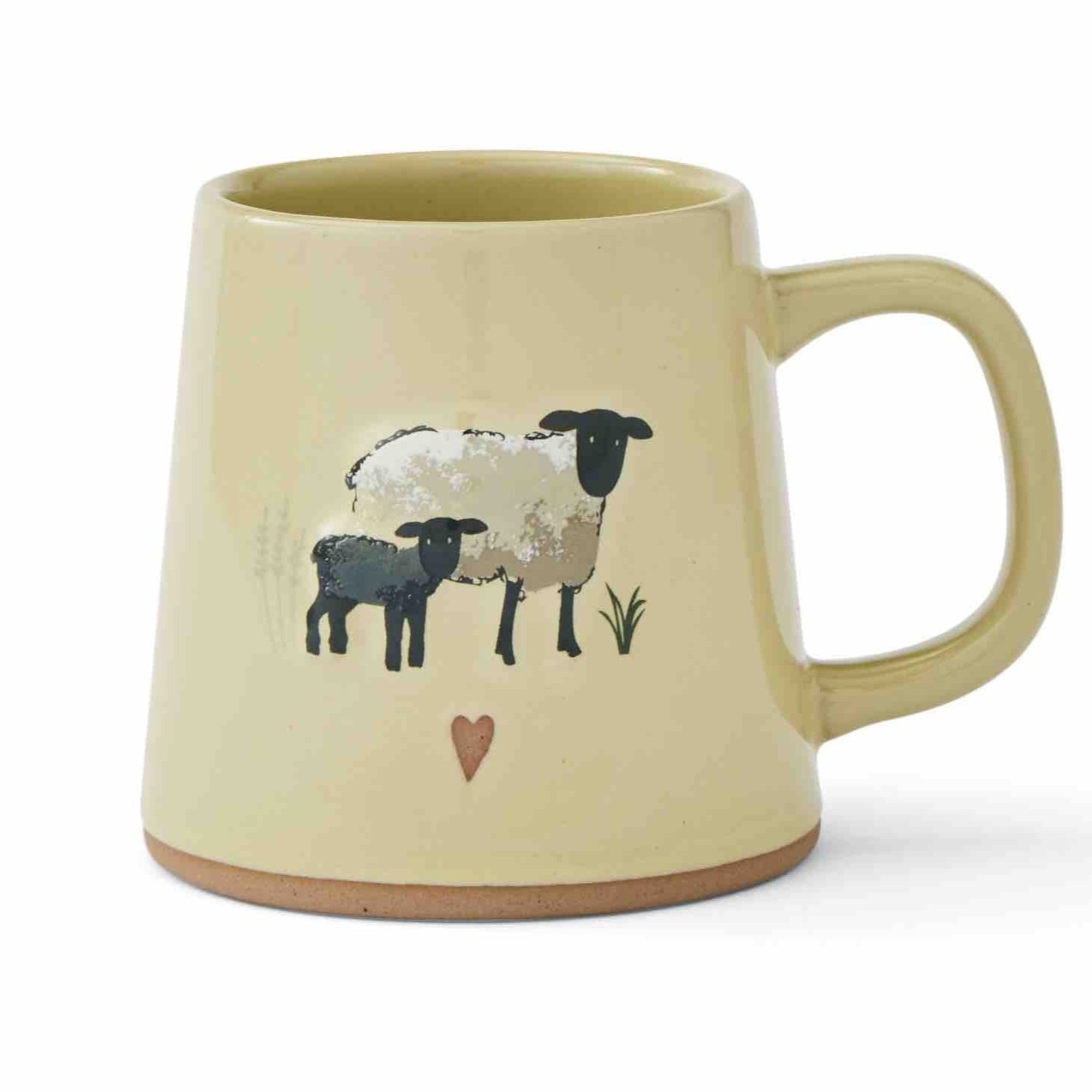 Highland Sheep Reverse Conical Ceramic Mug - Sage Green Coffee Cup for Tea & Hot Drinks - Perfect for Farmhouse Decor, Rustic Kitchen & Cozy Home Use