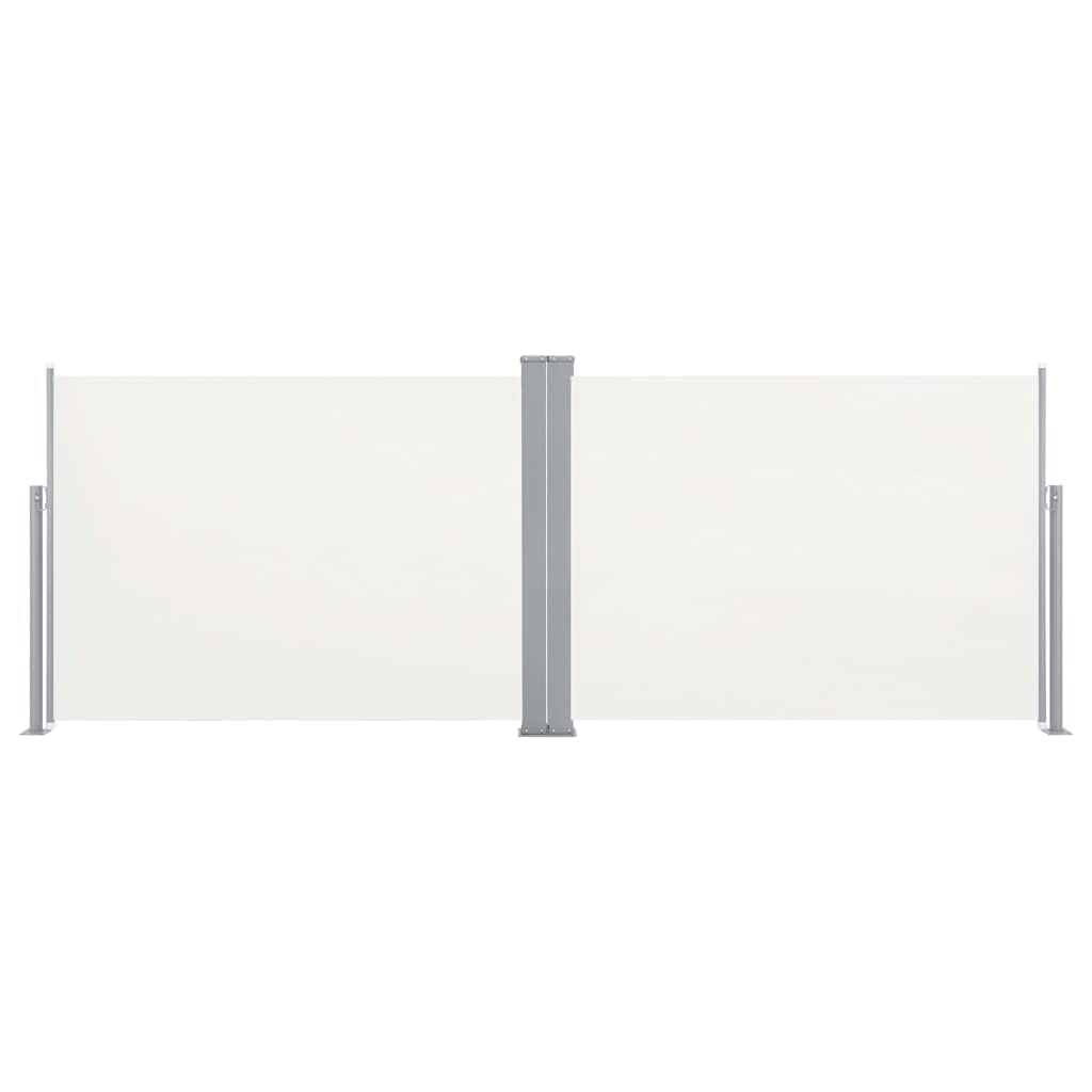 Quick Shipment Double Retractable Patio Screen - Waterproof Room Divider for Privacy, Garden, Outdoor, Patio & Terrace - Cream Retractable Side Awning 47.2